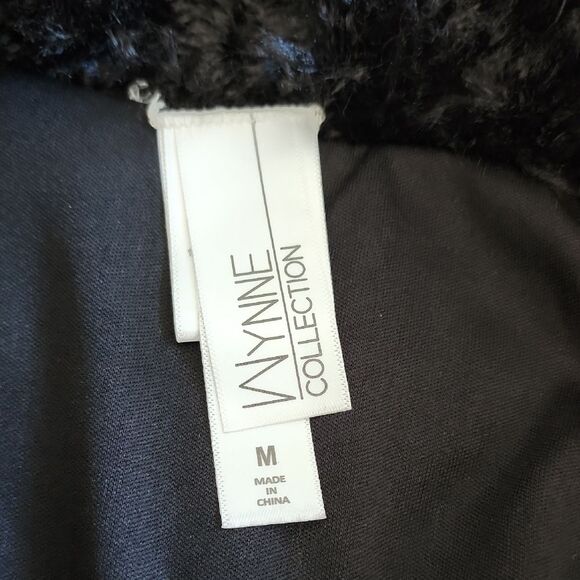 Wynne Collection Women's Plush Teddy Jacket Sz Medium Black Ultra Soft Cozy Glam - Picture 5 of 9